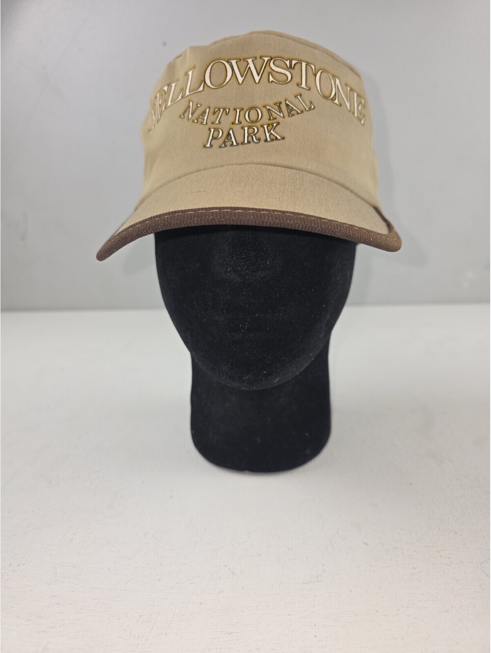 Vtg Rare Yellowstone National Park Painter Hat Cap Oldest and Best - Rare Beige